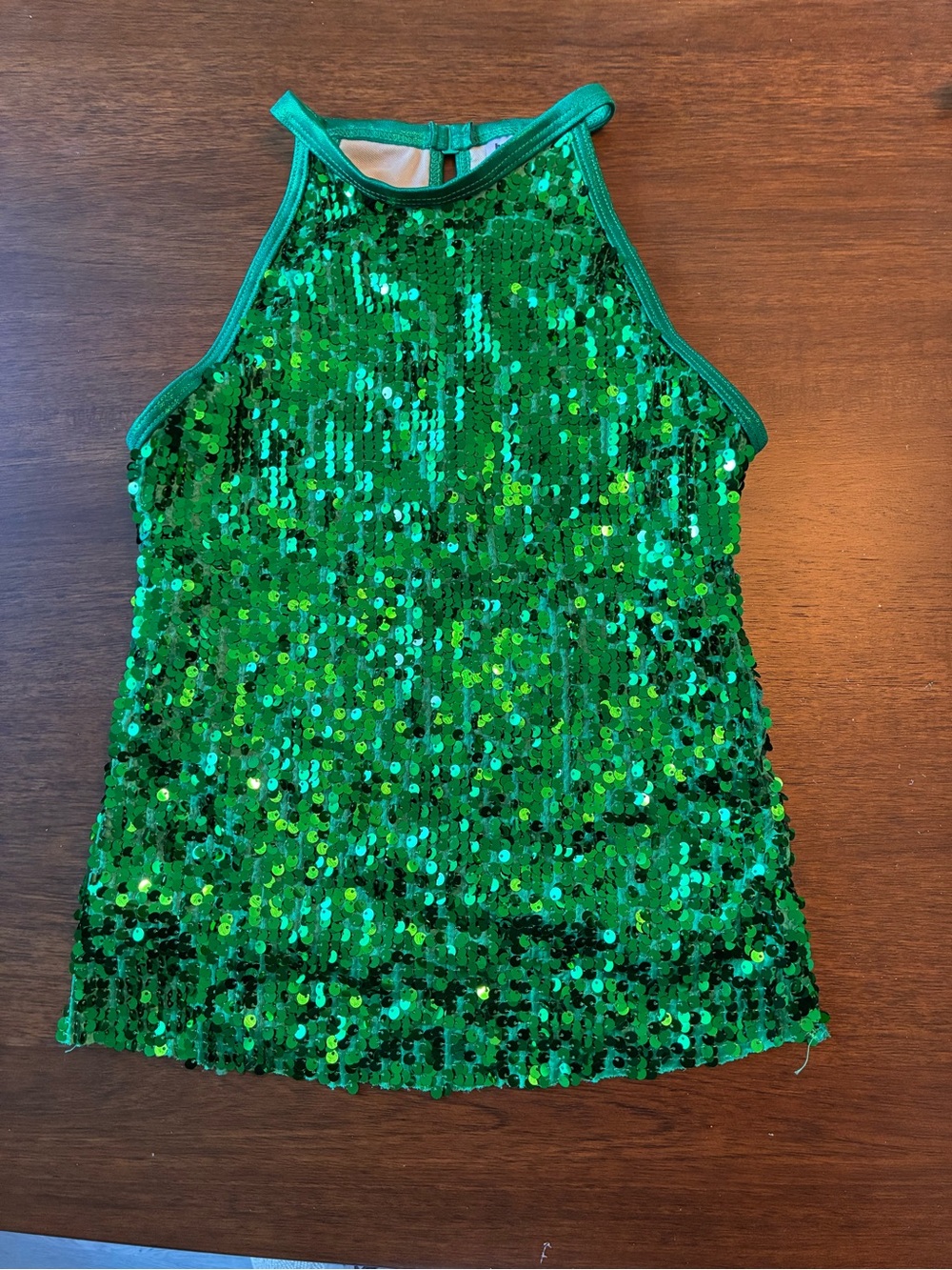 Girls' Green Sequin Halter top
